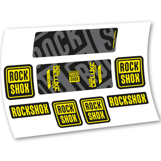 Stickers Rock Shox Super Deluxe Ultimate Coil 2020 compatibles Autocollants amortisseur VTT