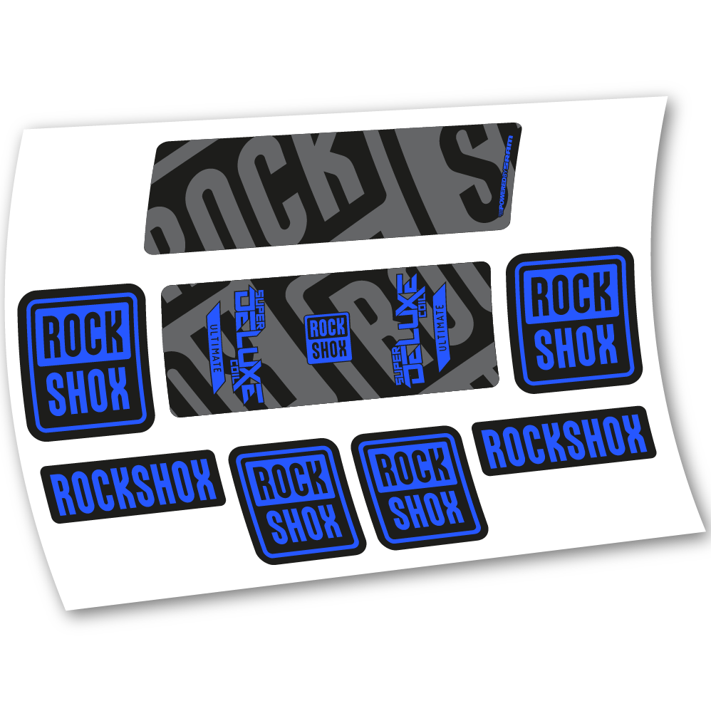 Stickers Rock Shox Super Deluxe Ultimate Coil 2020 compatibles Autocollants amortisseur VTT