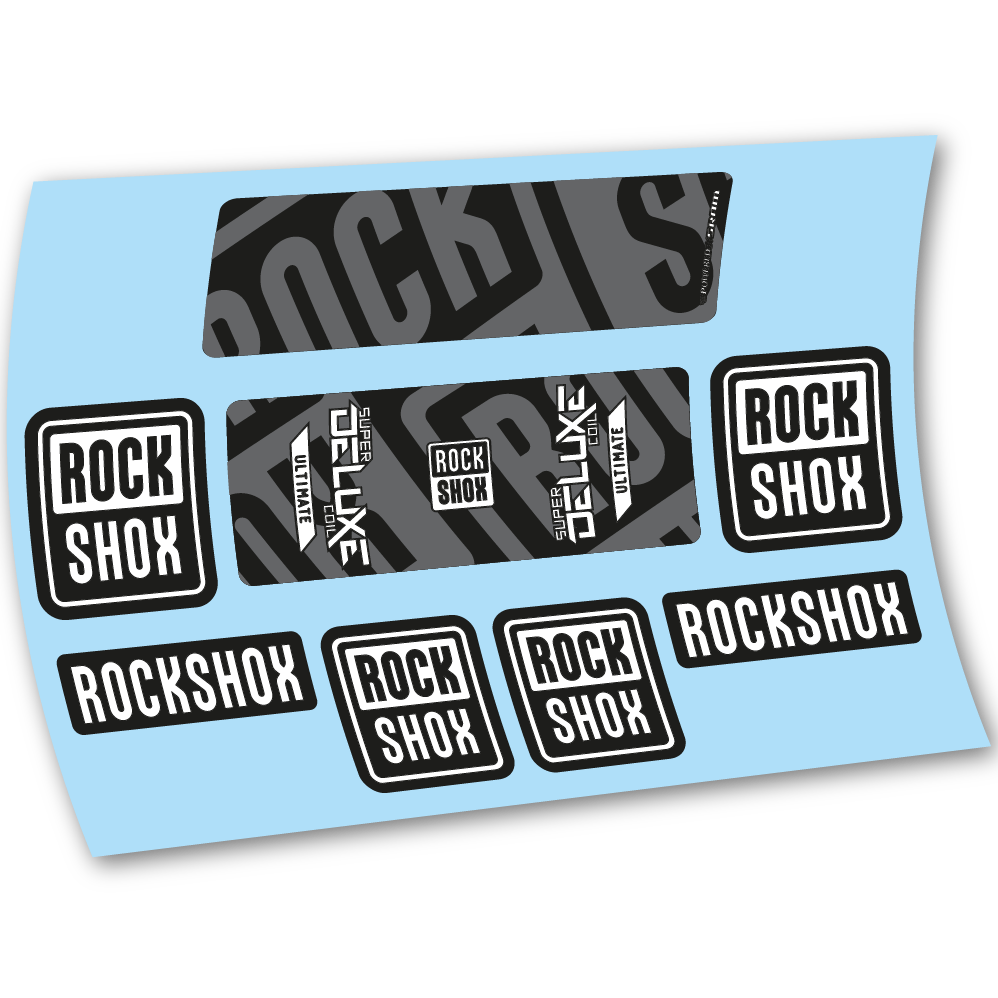 Stickers Rock Shox Super Deluxe Ultimate Coil 2020 compatibles Autocollants amortisseur VTT