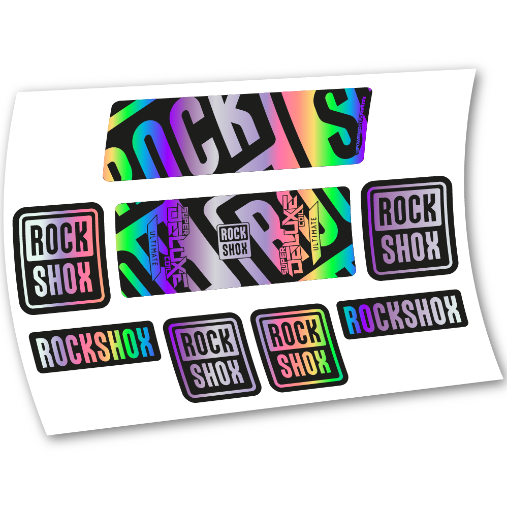Stickers Rock Shox Super Deluxe Ultimate Coil 2020 compatibles Autocollants amortisseur VTT