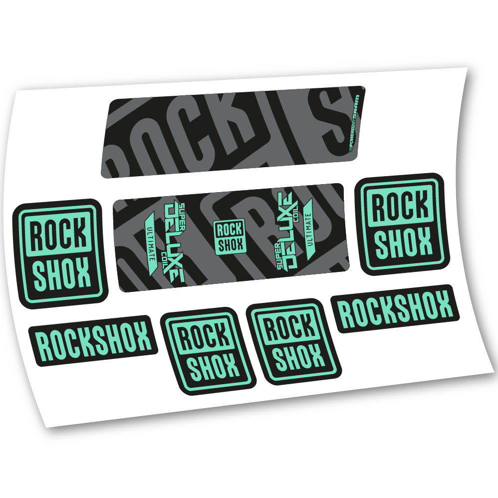Stickers Rock Shox Super Deluxe Ultimate Coil 2020 compatibles Autocollants amortisseur VTT