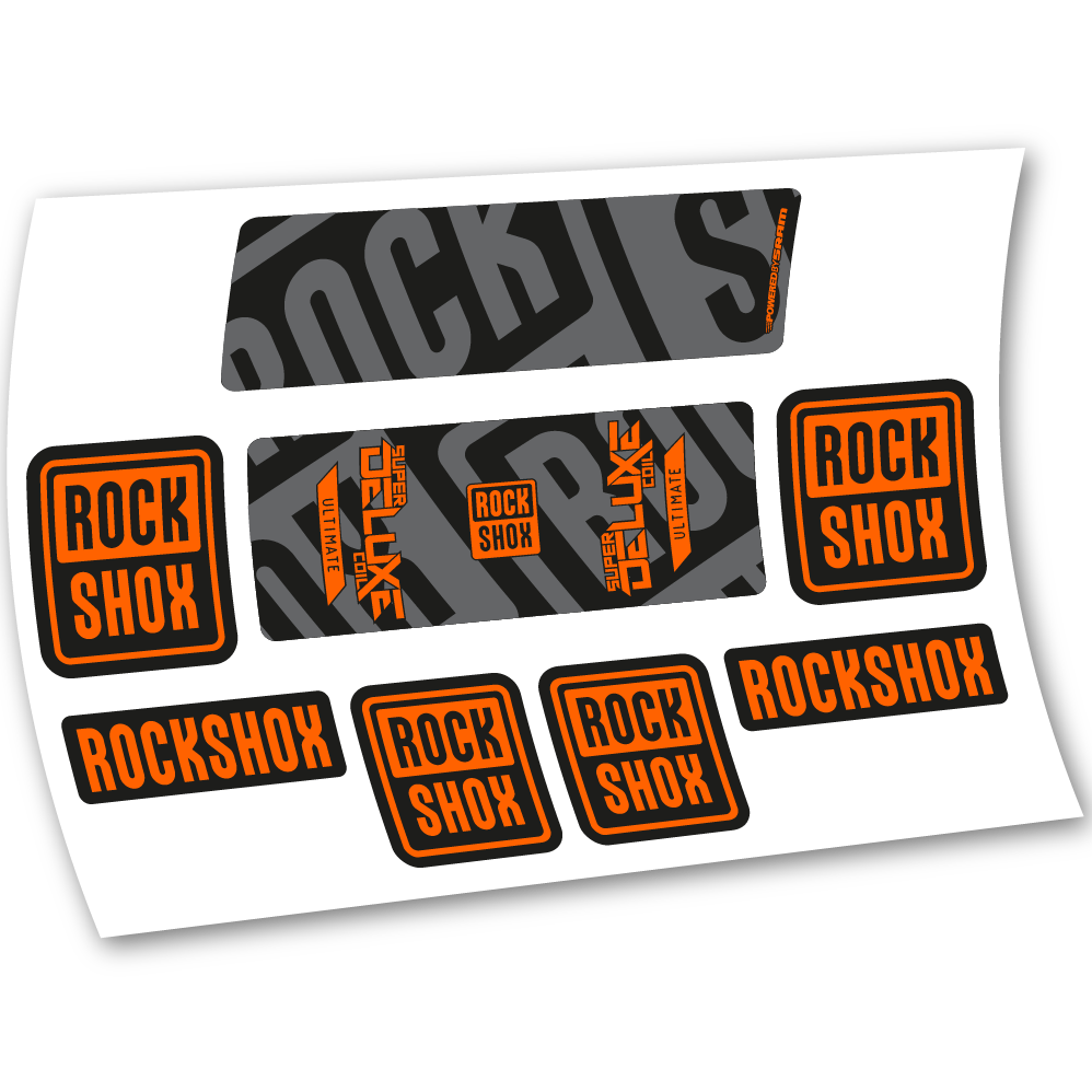 Stickers Rock Shox Super Deluxe Ultimate Coil 2020 compatibles Autocollants amortisseur VTT