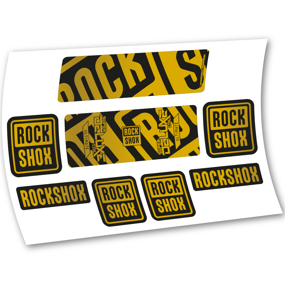 Stickers Rock Shox Super Deluxe Ultimate Coil 2020 compatibles Autocollants amortisseur VTT