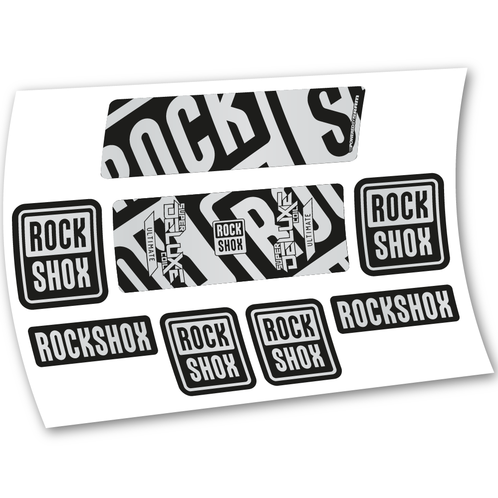 Stickers Rock Shox Super Deluxe Ultimate Coil 2020 compatibles Autocollants amortisseur VTT