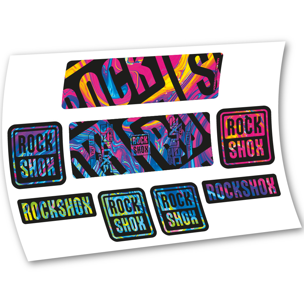 Stickers Rock Shox Super Deluxe Ultimate Coil 2020 compatibles Autocollants amortisseur VTT