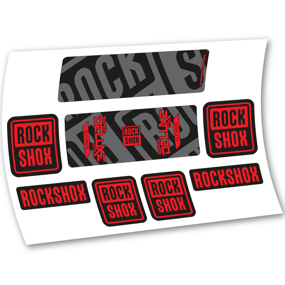 Stickers Rock Shox Super Deluxe Ultimate Coil 2020 compatibles Autocollants amortisseur VTT