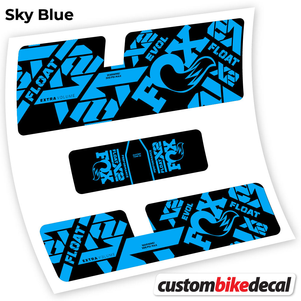 Sky Blue decal for Fox X2 Performance 2021 rear shock – bike sticker vinyl