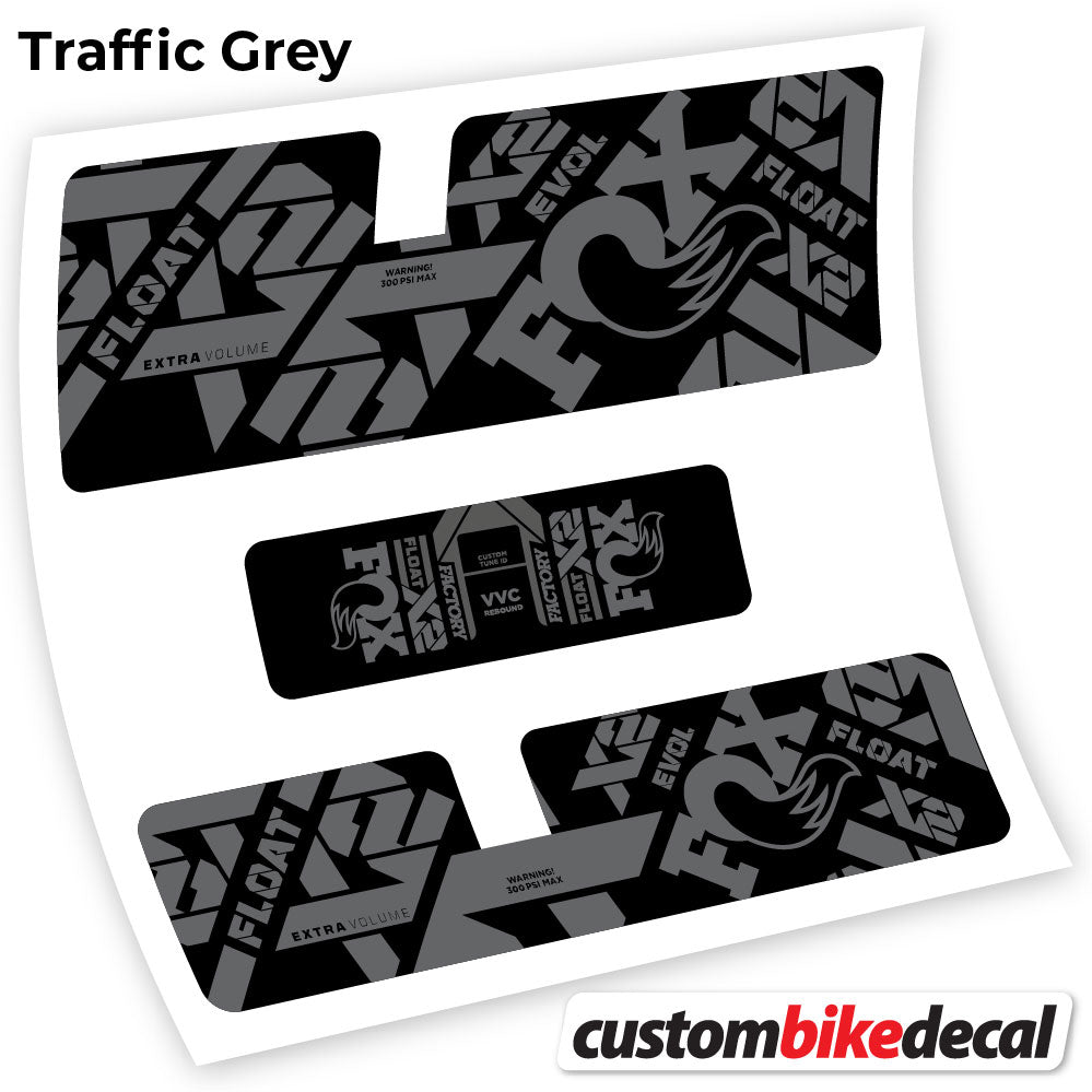 Trafc Grey decal for Fox X2 Factory 2021 rear shock – bike sticker vinyl