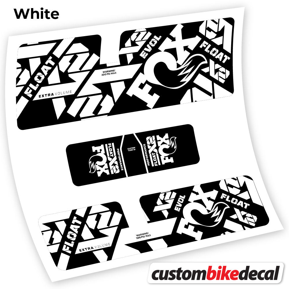White decal for Fox X2 Performance 2021 rear shock – bike sticker vinyl