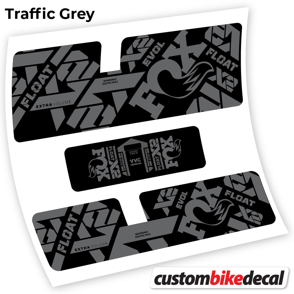 Trac Grey decal for Fox X2 Performance Elite 2021 rear shock – bike sticker vinyl