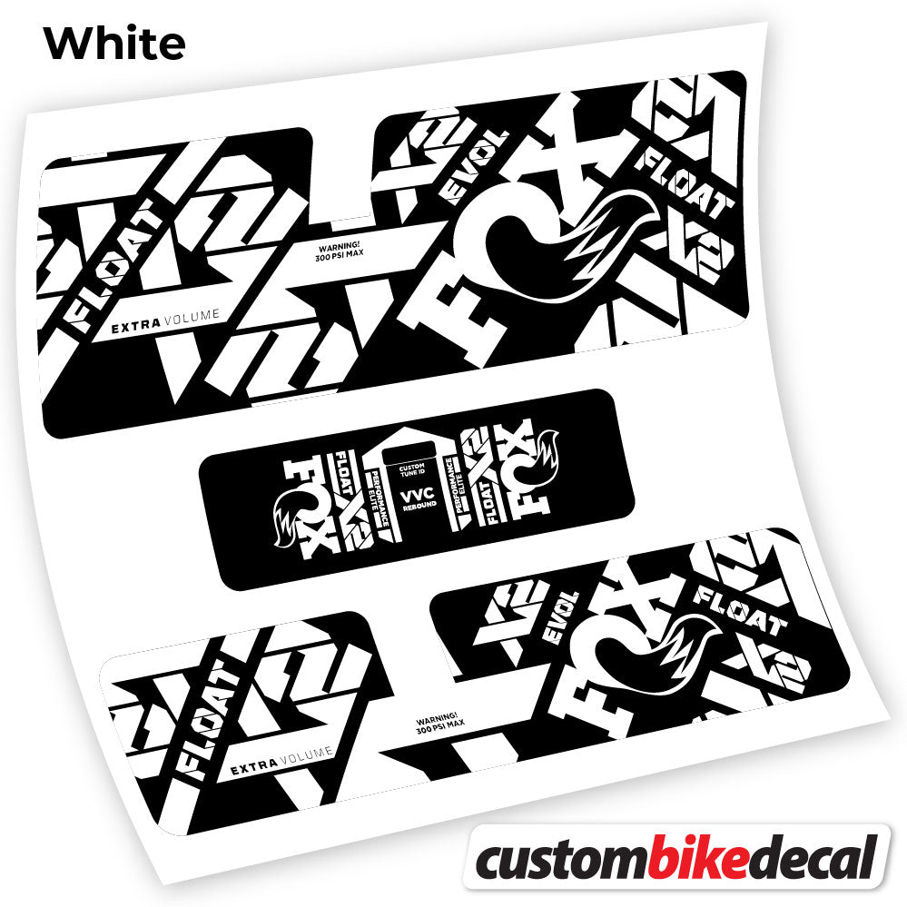 White decal for Fox X2 Performance Elite 2021 rear shock – bike sticker vinyl