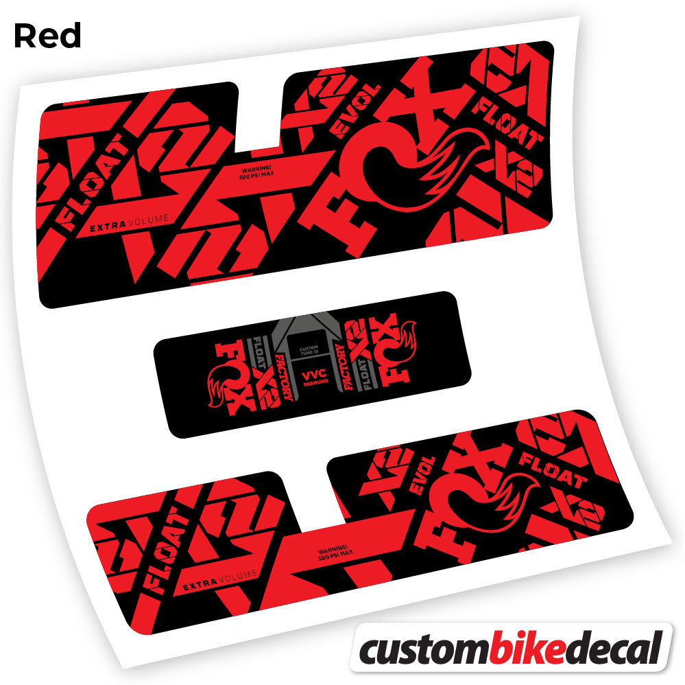 Red decal for Fox X2 Factory 2021 rear shock – bike sticker vinyl