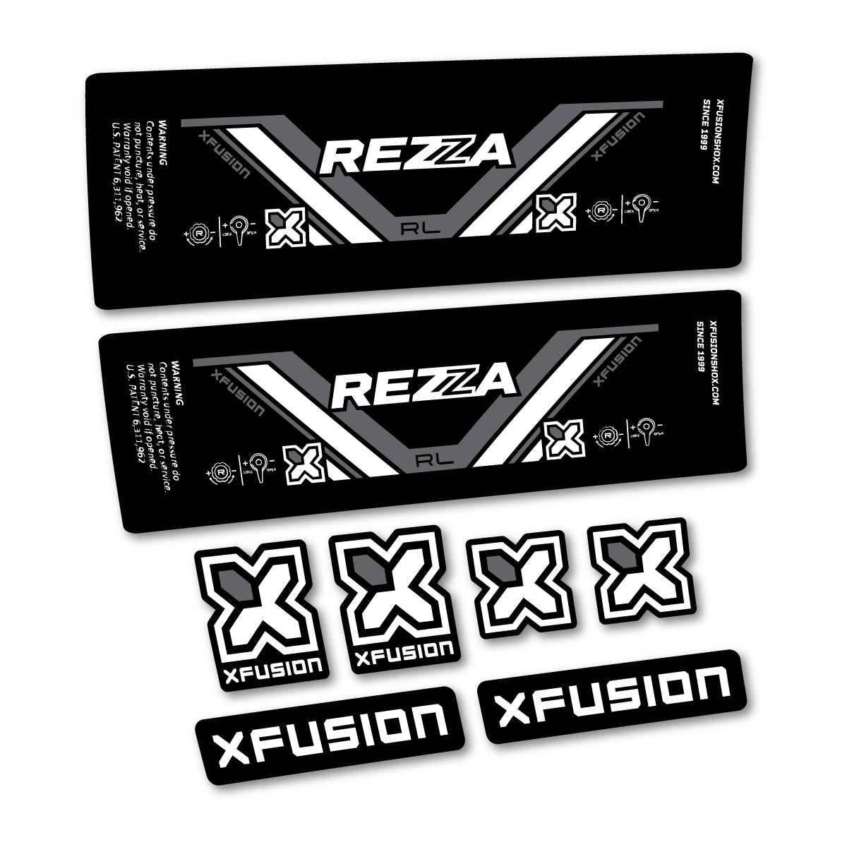 Stickers compatibles Xfusion Rezza RL 2026 pour amortisseur – autocollants vinyle - Blanc