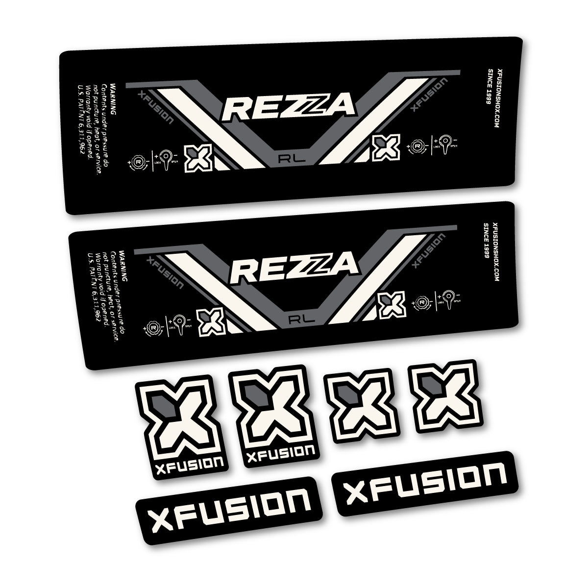 Stickers compatibles Xfusion Rezza RL 2026 pour amortisseur – autocollants vinyle - Blanc Cassé
