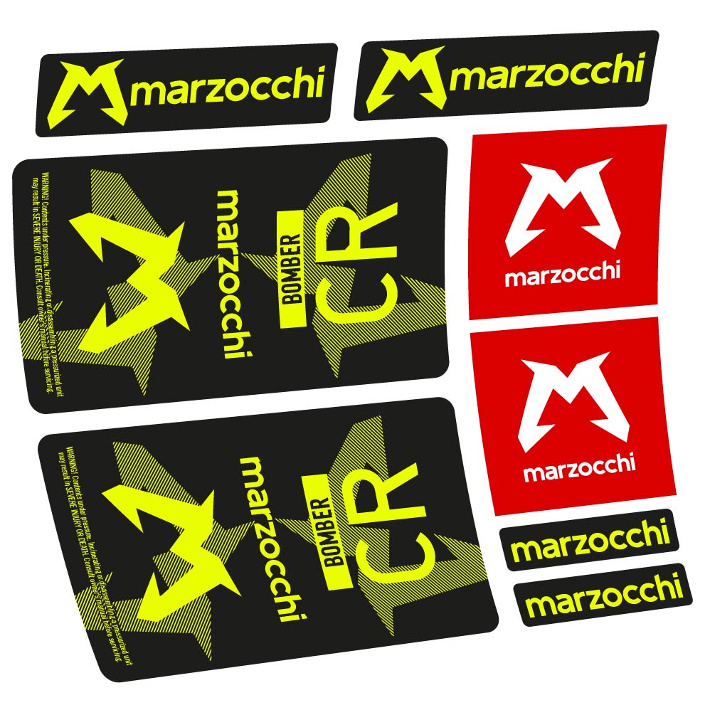 Stickers Marzocchi Bomber CR 20232024 compatibles Autocollants fourche VTT