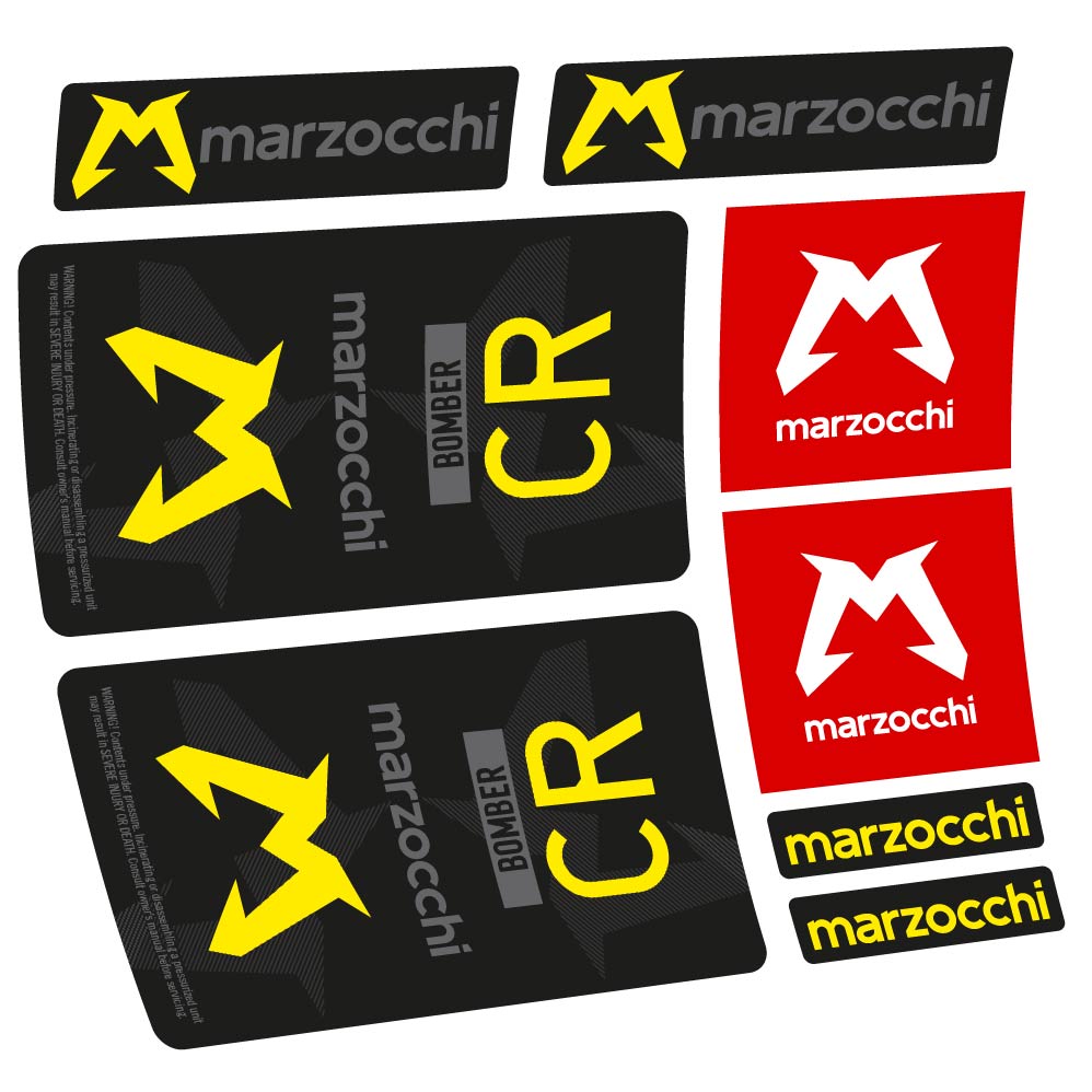 Stickers Marzocchi Bomber CR 2023-2024 compatibles - Autocollants amortisseur VTT