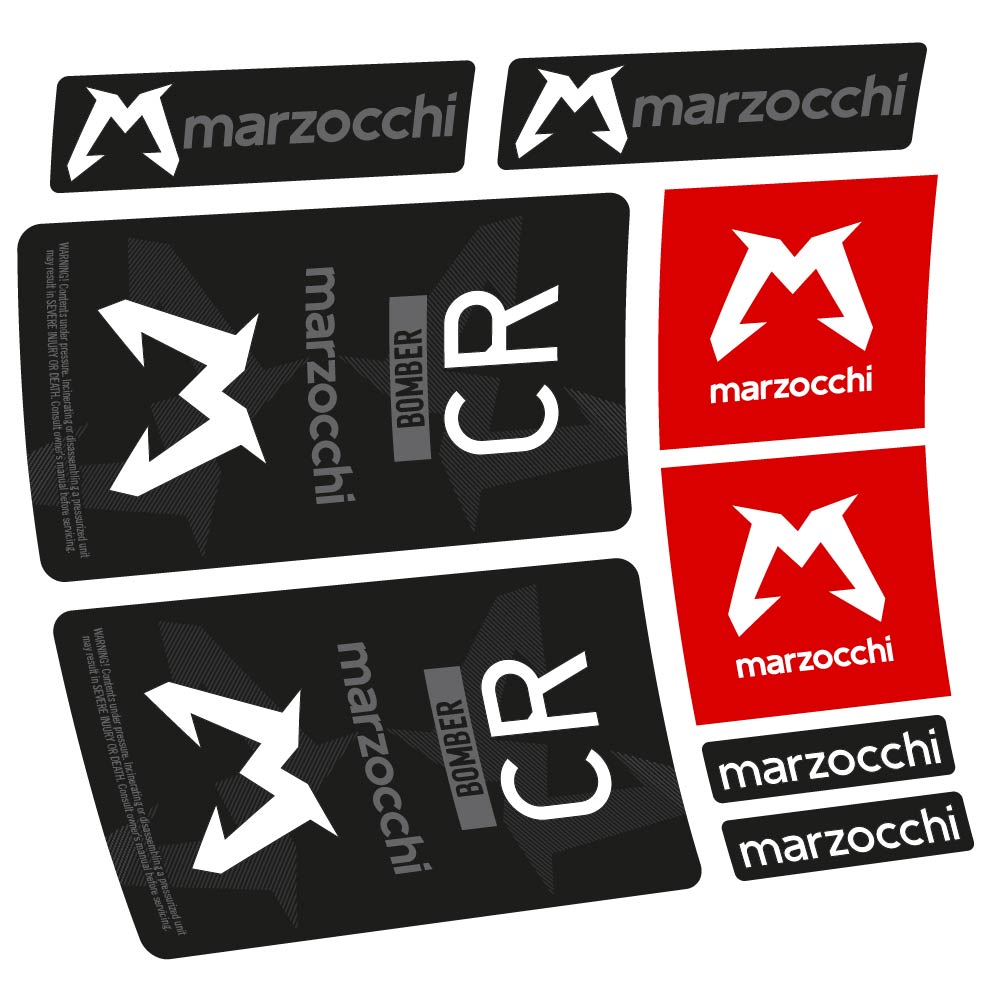 Stickers Marzocchi Bomber CR 2023-2024 compatibles - Autocollants amortisseur VTT