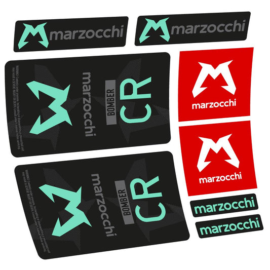 Stickers Marzocchi Bomber CR 2023-2024 compatibles - Autocollants amortisseur VTT