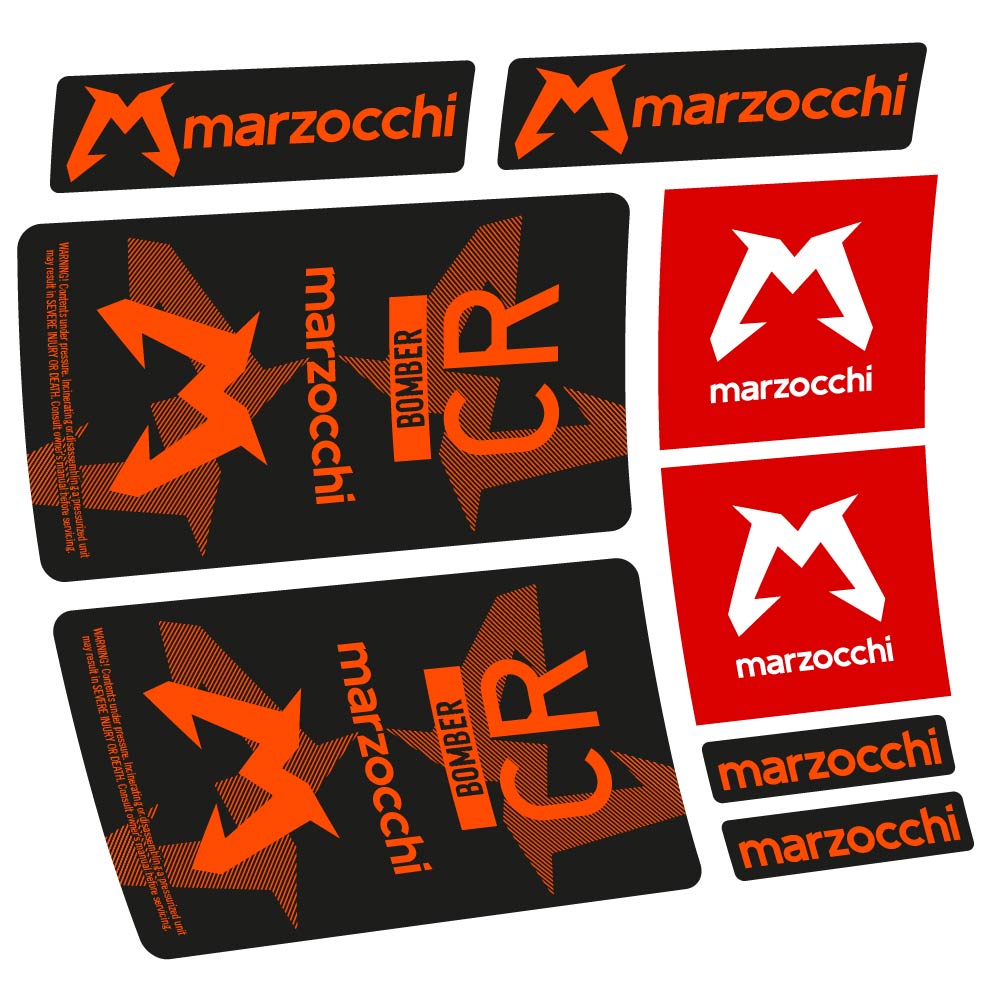 Stickers Marzocchi Bomber CR 2023-2024 compatibles - Autocollants amortisseur VTT