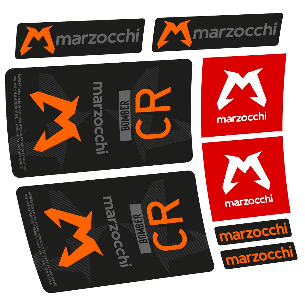 Stickers Marzocchi Bomber CR 2023-2024 compatibles - Autocollants amortisseur VTT
