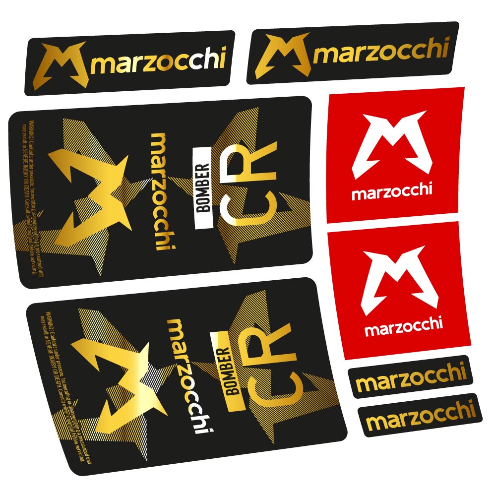 Stickers Marzocchi Bomber CR 2023-2024 compatibles - Autocollants amortisseur VTT