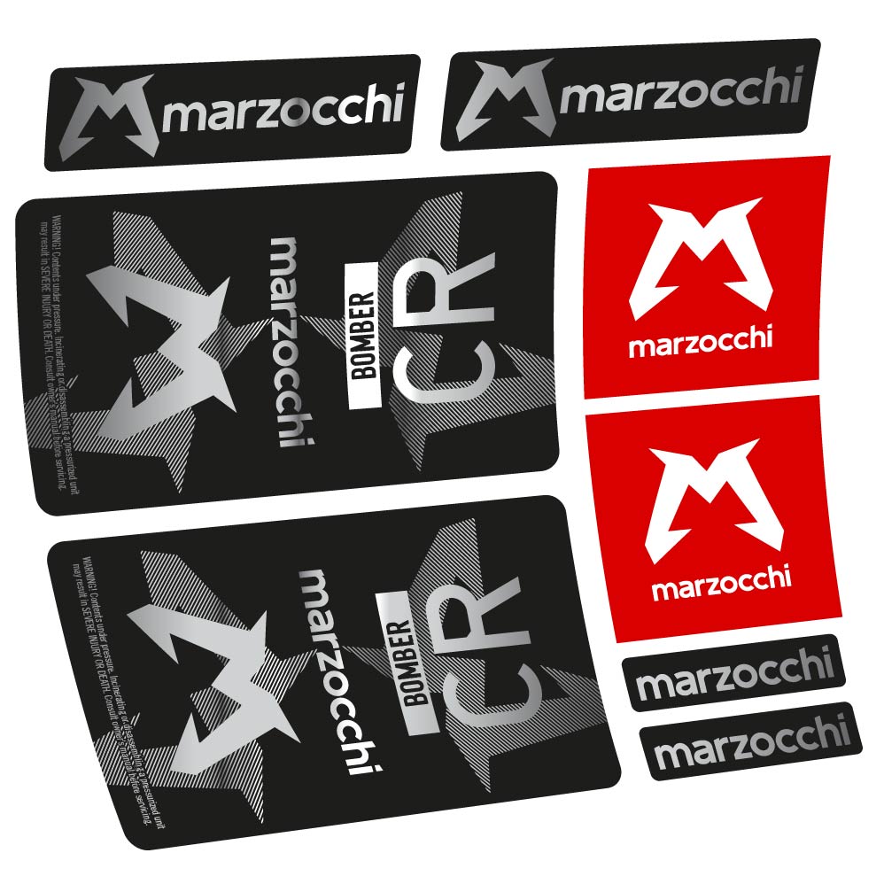 Stickers Marzocchi Bomber CR 2023-2024 compatibles - Autocollants amortisseur VTT