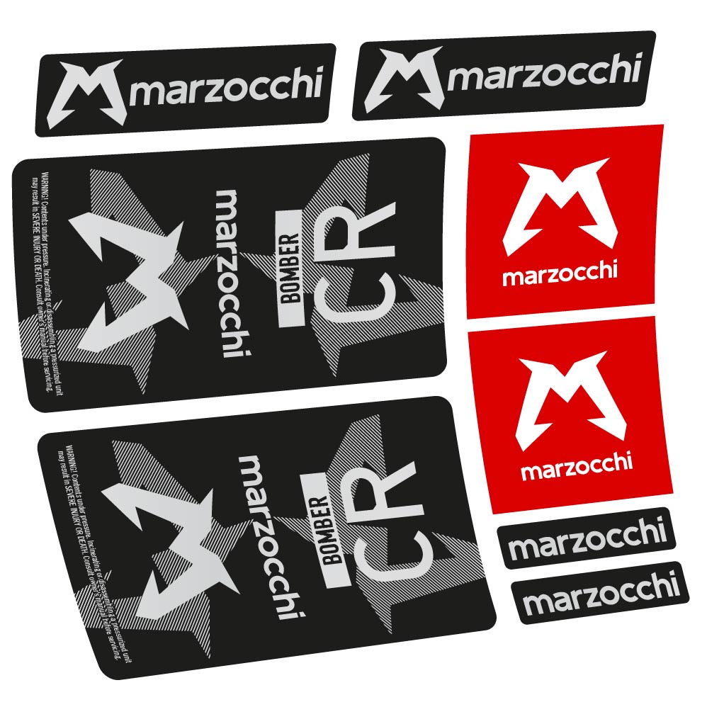 Stickers Marzocchi Bomber CR 20232024 compatibles Autocollants fourche VTT