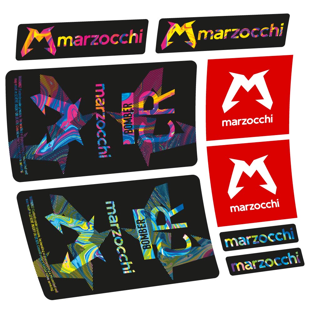 Stickers Marzocchi Bomber CR 2023-2024 compatibles - Autocollants amortisseur VTT