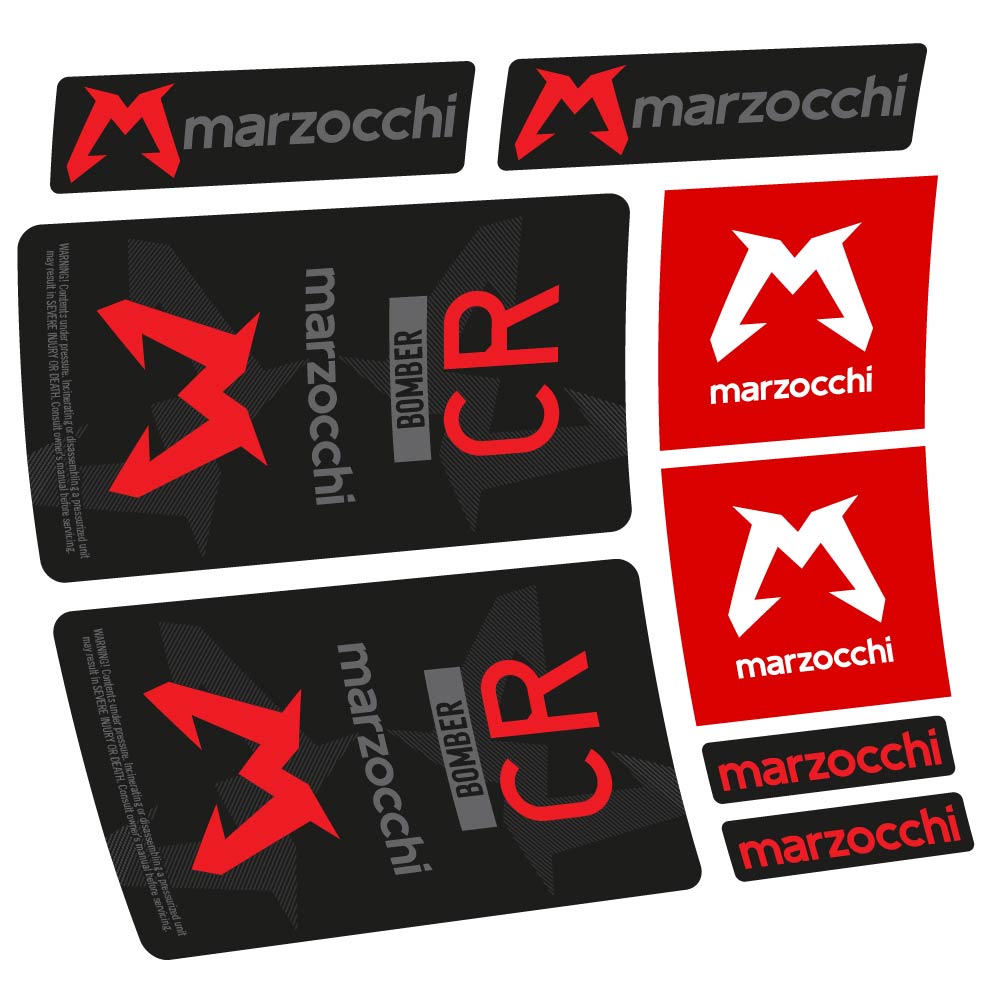 Stickers Marzocchi Bomber CR 2023-2024 compatibles - Autocollants amortisseur VTT
