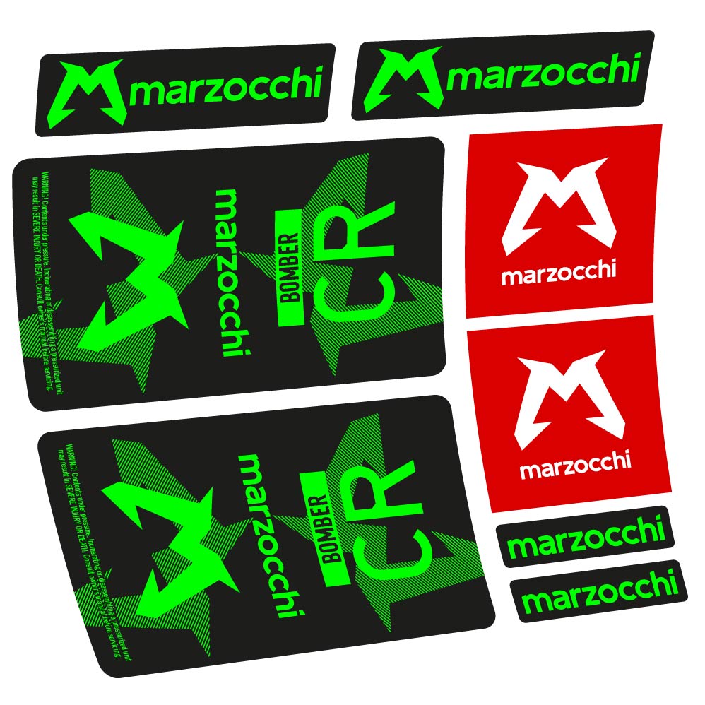 Stickers Marzocchi Bomber CR 2023-2024 compatibles - Autocollants amortisseur VTT