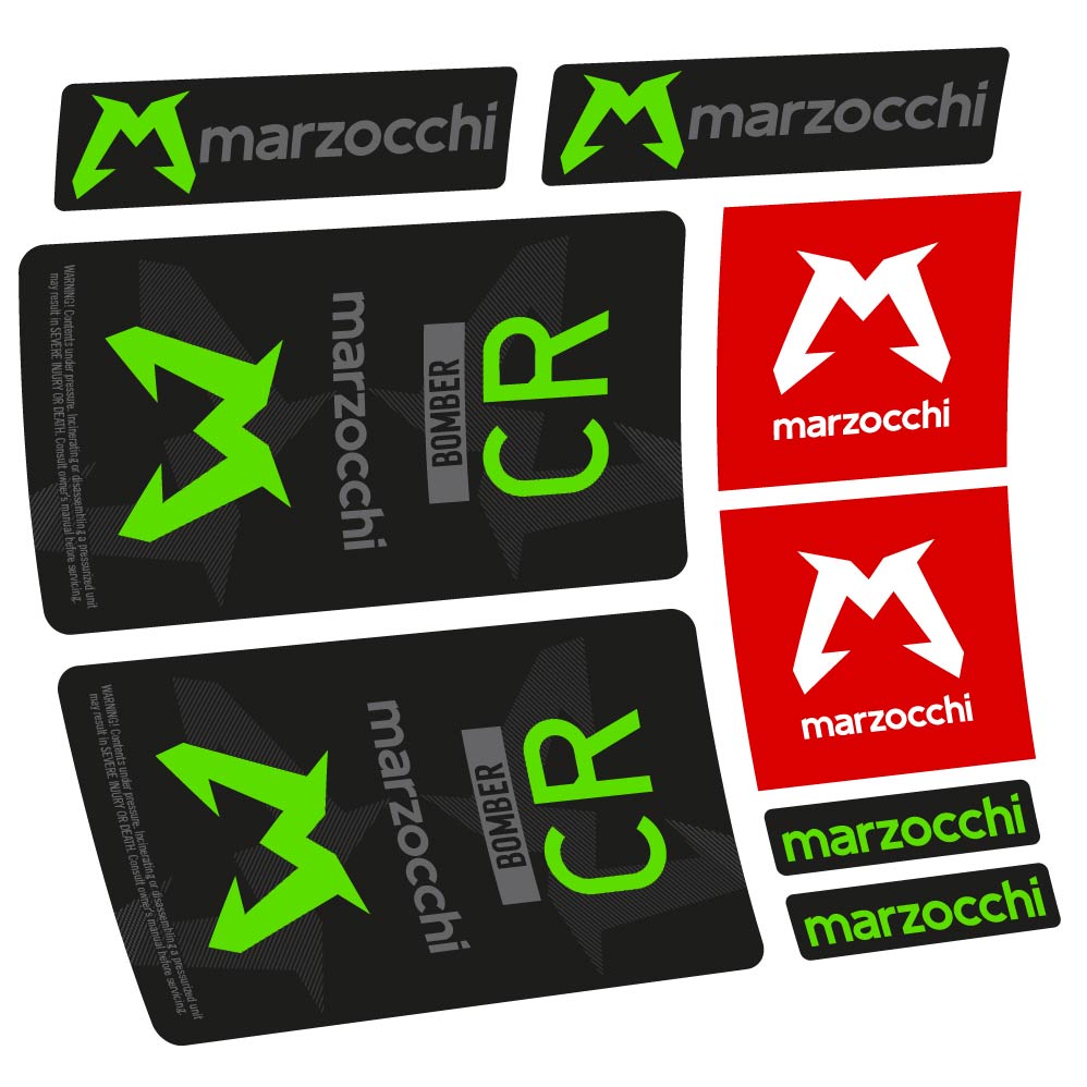 Stickers Marzocchi Bomber CR 2023-2024 compatibles - Autocollants amortisseur VTT