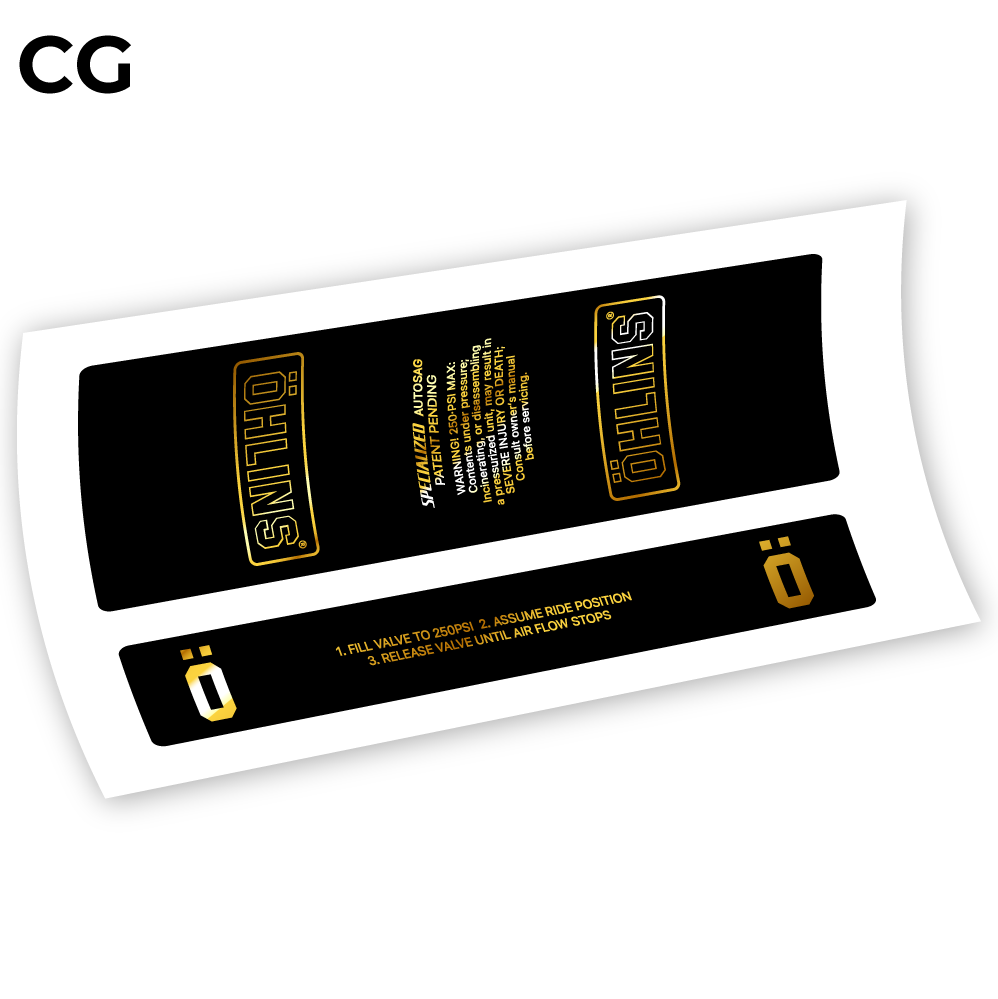 Stickers Ohlins STX22 Specialized 2015 compatibles Autocollants amortisseur