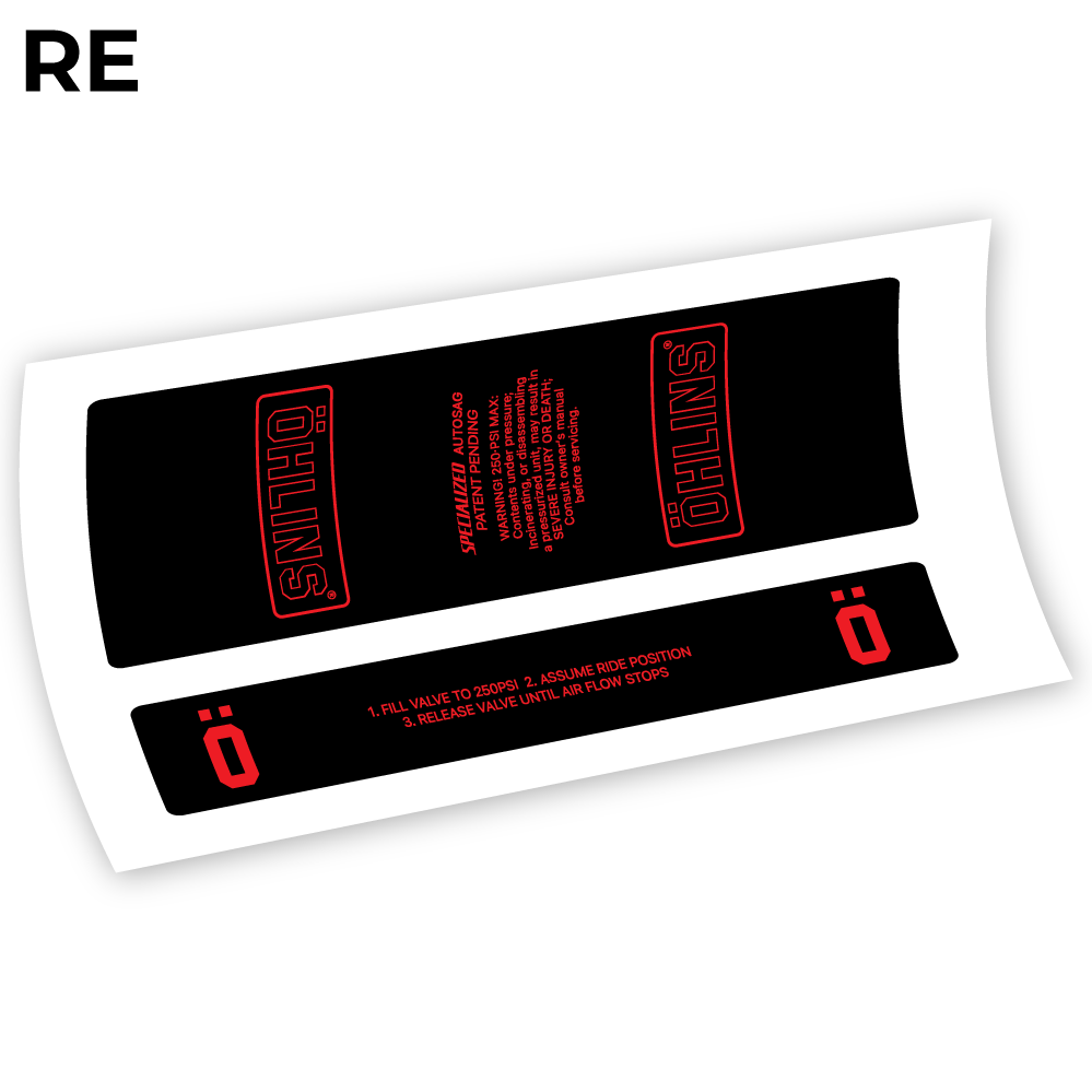 Stickers Ohlins STX22 Specialized 2015 compatibles Autocollants amortisseur