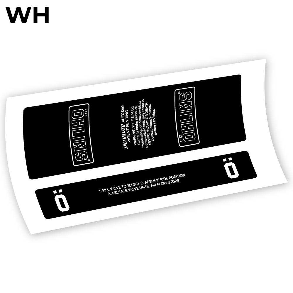 Stickers Ohlins STX22 Specialized 2015 compatibles Autocollants amortisseur