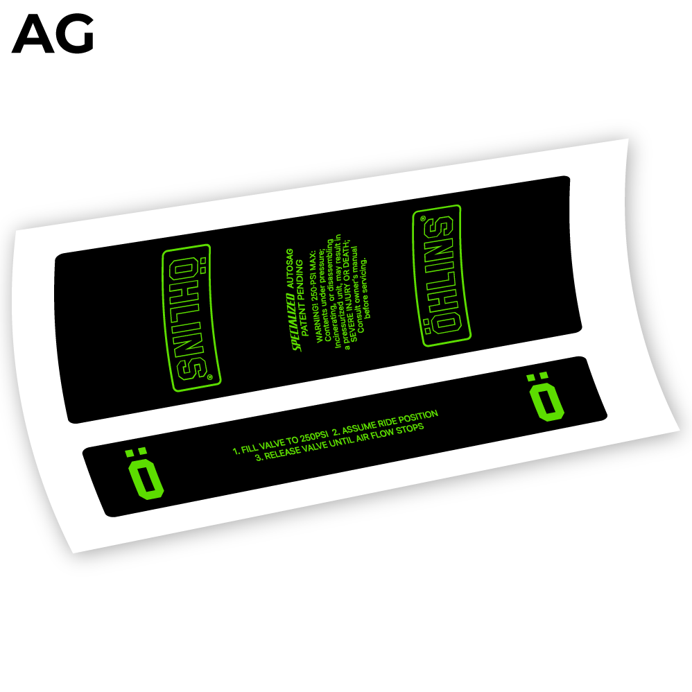 Stickers Ohlins STX22 Specialized 2015 compatibles Autocollants amortisseur