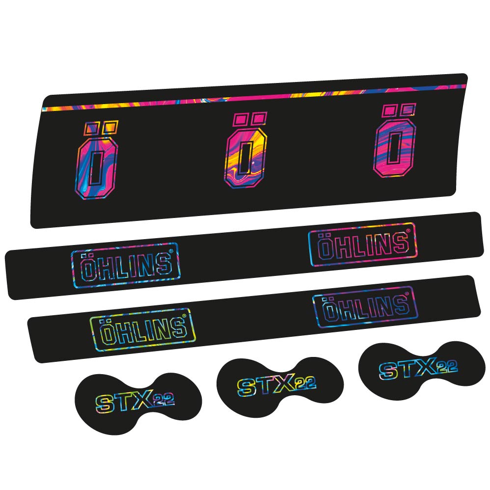 Stickers Ohlins STX22 Air Specialized compatibles Autocollants amortisseur