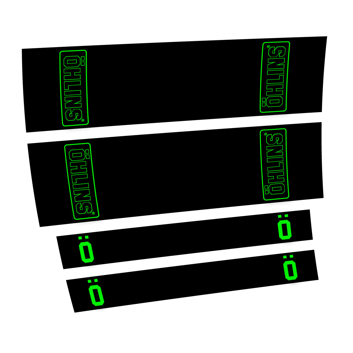 Stickers compatibles Ohlins STX22 2016-2017 pour amortisseur – autocollants vinyle - Vert Fluo