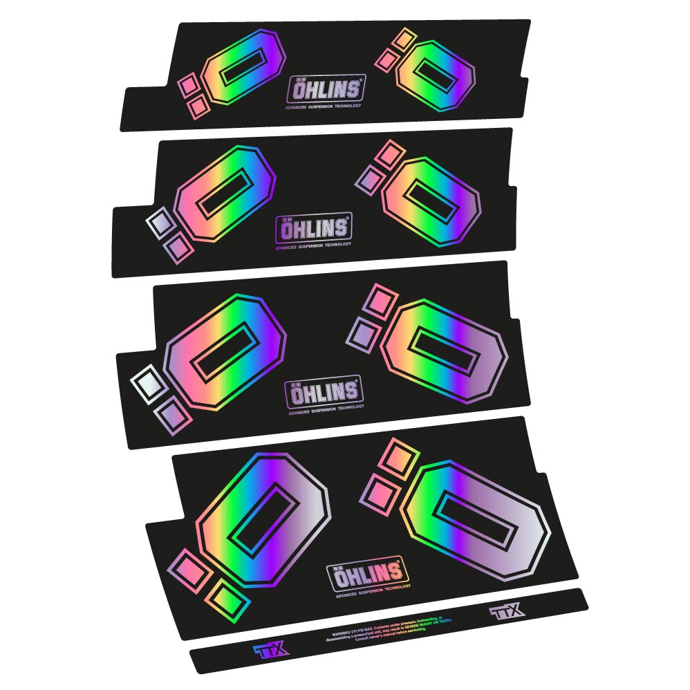Stickers Ohlins TTX compatibles Autocollants amortisseur Route