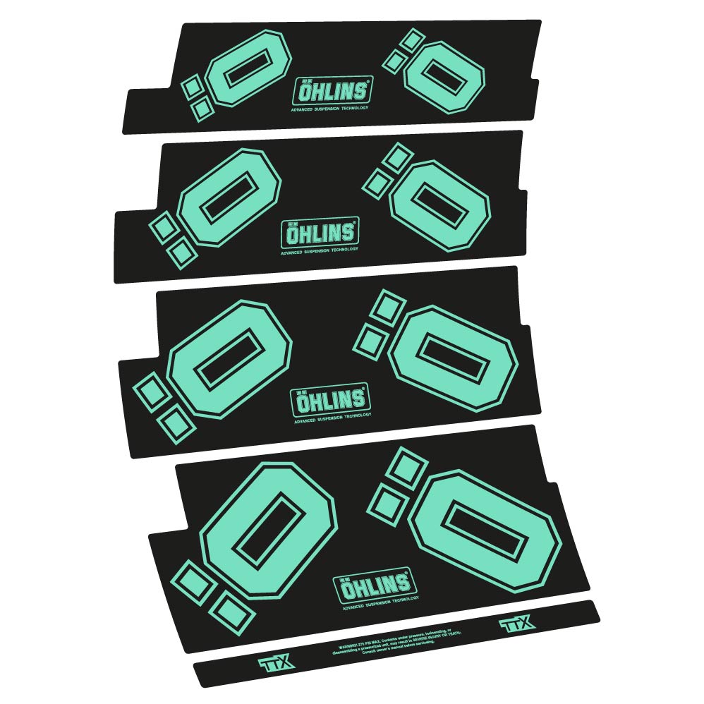 Stickers Ohlins TTX compatibles Autocollants amortisseur Route