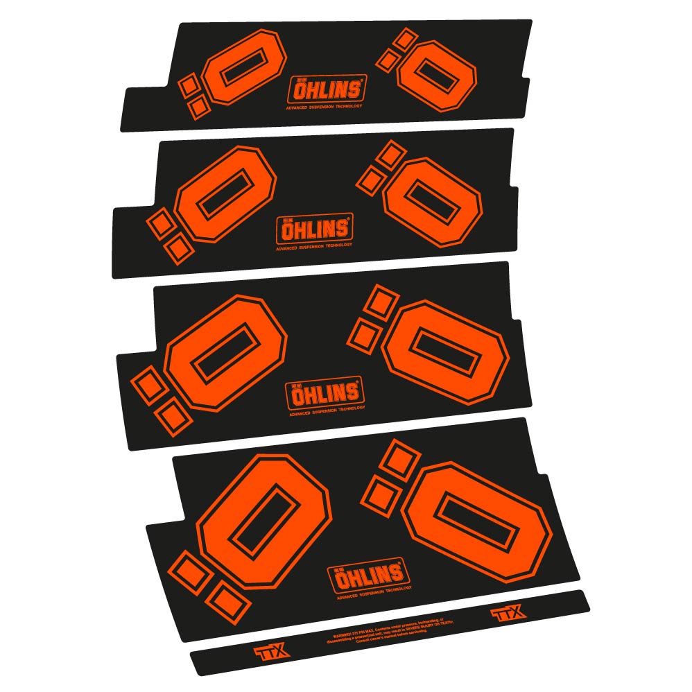 Stickers Ohlins TTX compatibles Autocollants amortisseur Route
