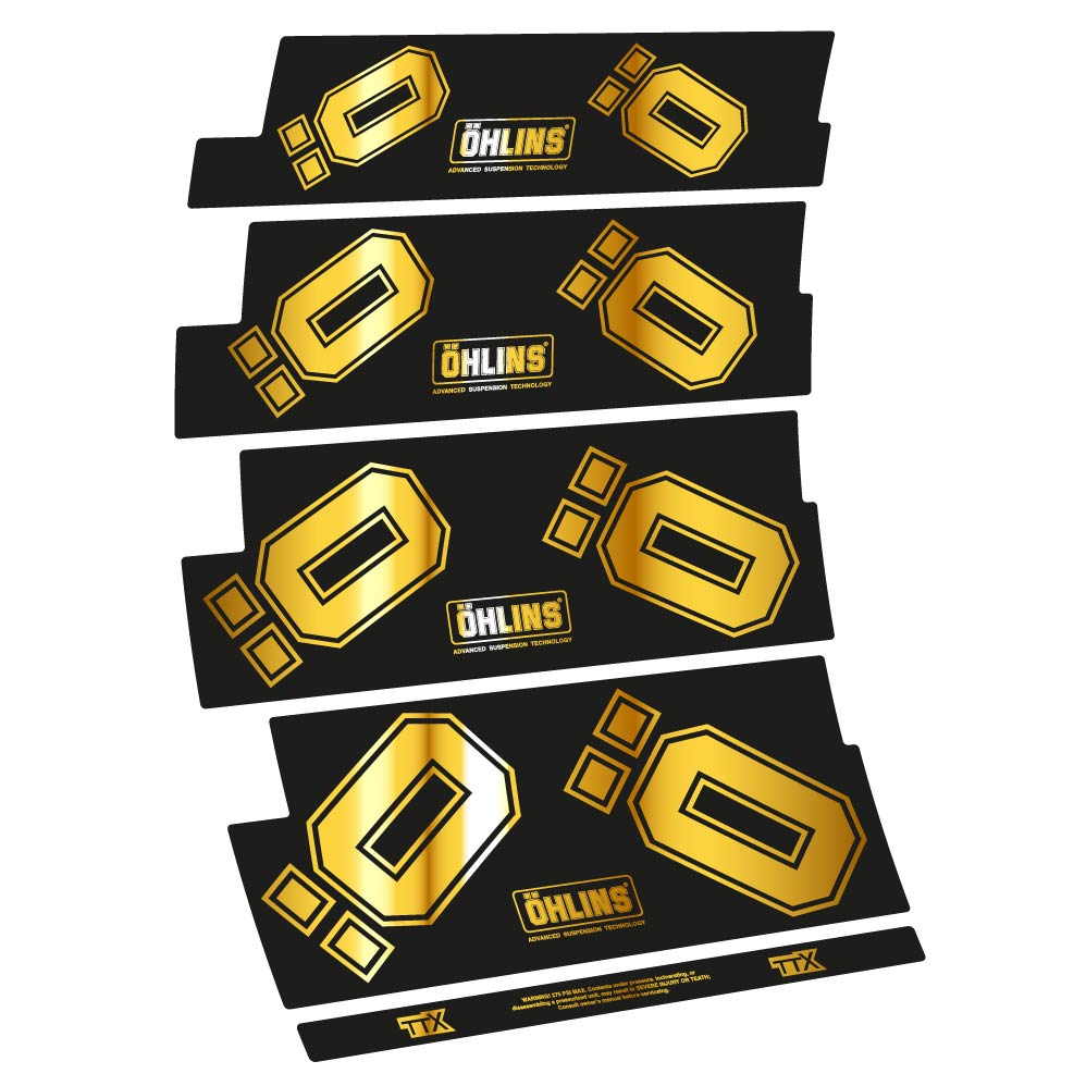 Stickers Ohlins TTX compatibles Autocollants amortisseur Route