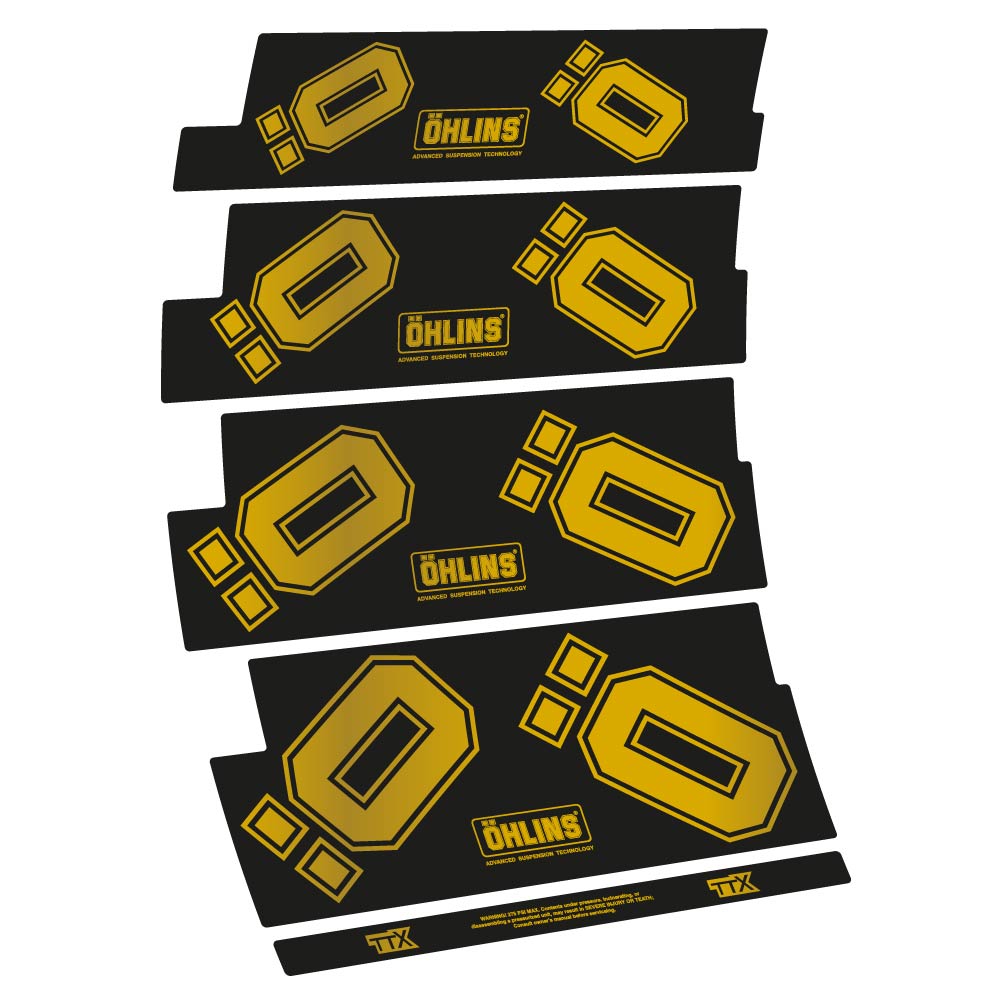 Stickers Ohlins TTX compatibles Autocollants amortisseur Route