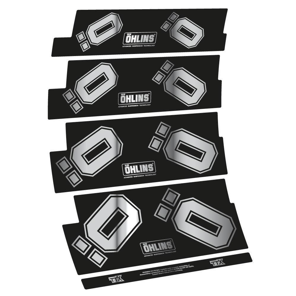 Stickers Ohlins TTX compatibles Autocollants amortisseur Route