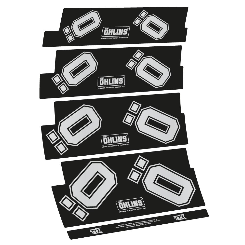 Stickers Ohlins TTX compatibles Autocollants amortisseur Route