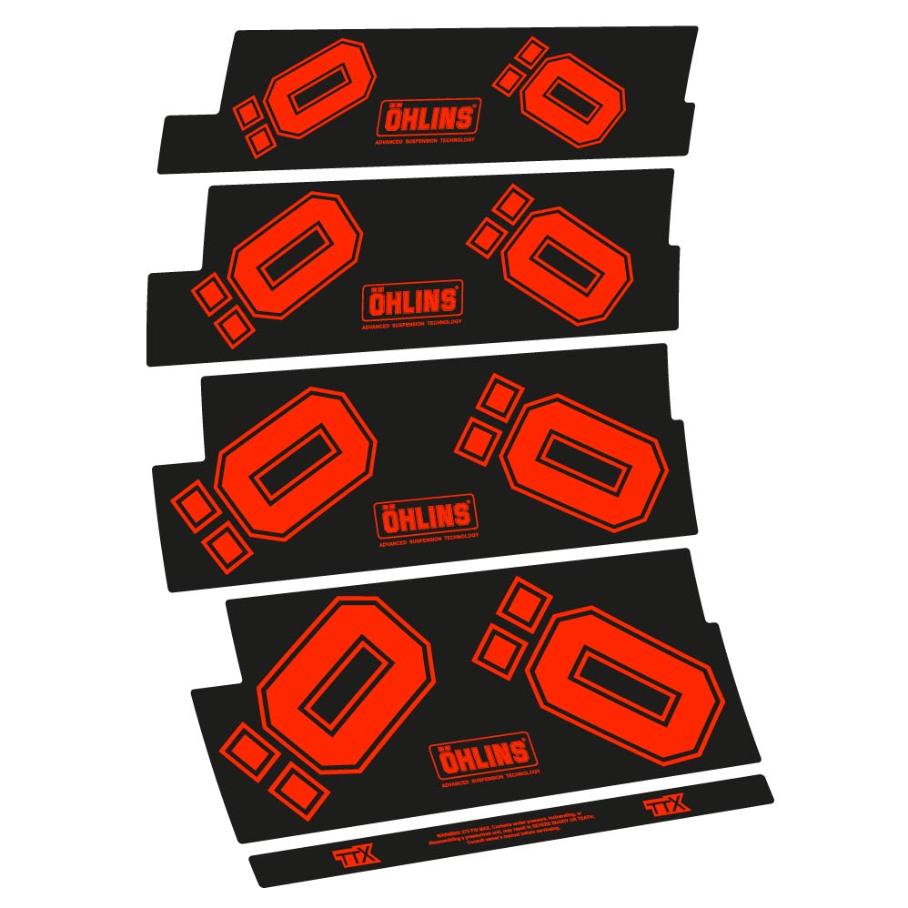Stickers Ohlins TTX compatibles Autocollants amortisseur Route