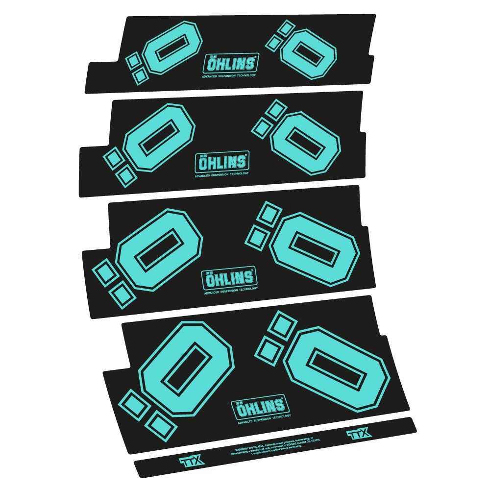 Stickers Ohlins TTX compatibles Autocollants amortisseur Route