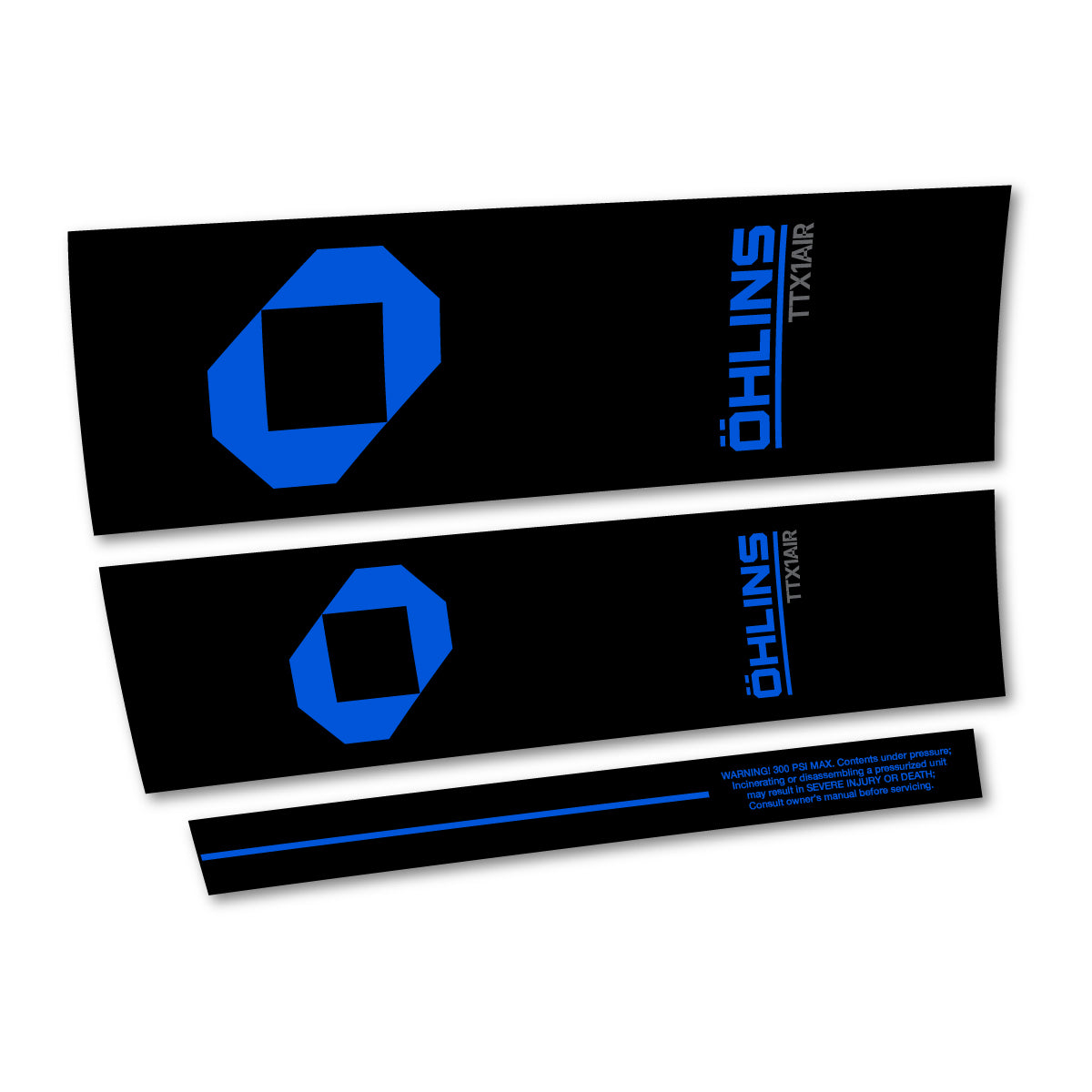 Stickers compatibles Ohlins TTX1 AIR M.2 2027 pour amortisseur – autocollants vinyle - Bleu Mer