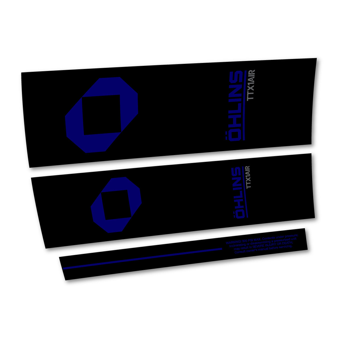 Stickers compatibles Ohlins TTX1 AIR M.2 2027 pour amortisseur – autocollants vinyle - Bleu Scandinave