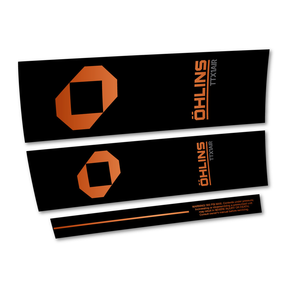 Stickers compatibles Ohlins TTX1 AIR M.2 2027 pour amortisseur – autocollants vinyle - Bronze