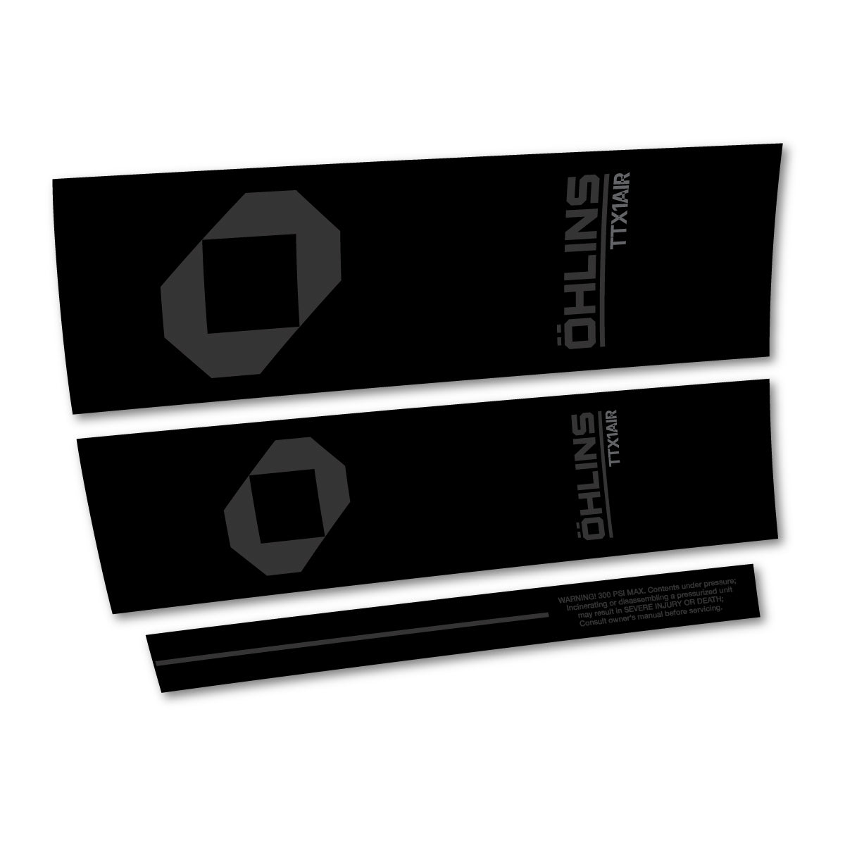 Stickers compatibles Ohlins TTX1 AIR M.2 2027 pour amortisseur – autocollants vinyle - Gris Anthracite